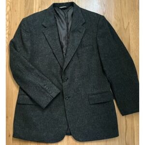 Evan Picone 100% Camel Hair Blazer 42R Charcoal Gray Sport Coat Classic Tailored